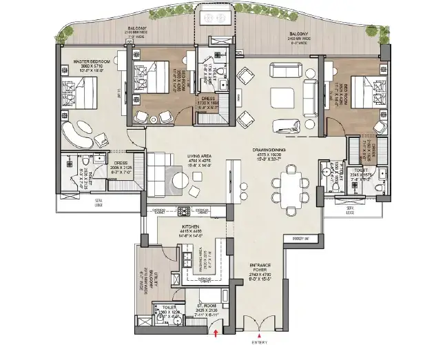 4 BHK Floor Plan